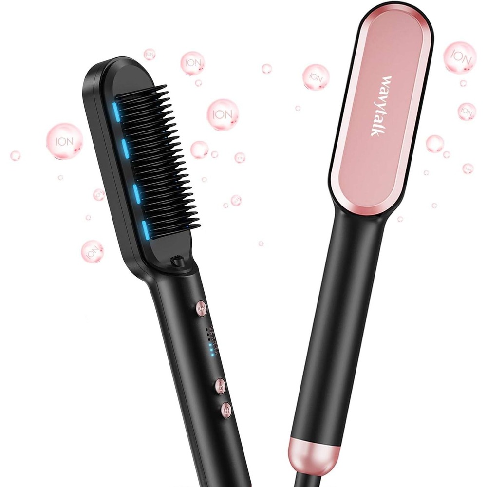 Wavytalk H375RG Hair Straightener Brush Ionic Rose Goldβ NEW